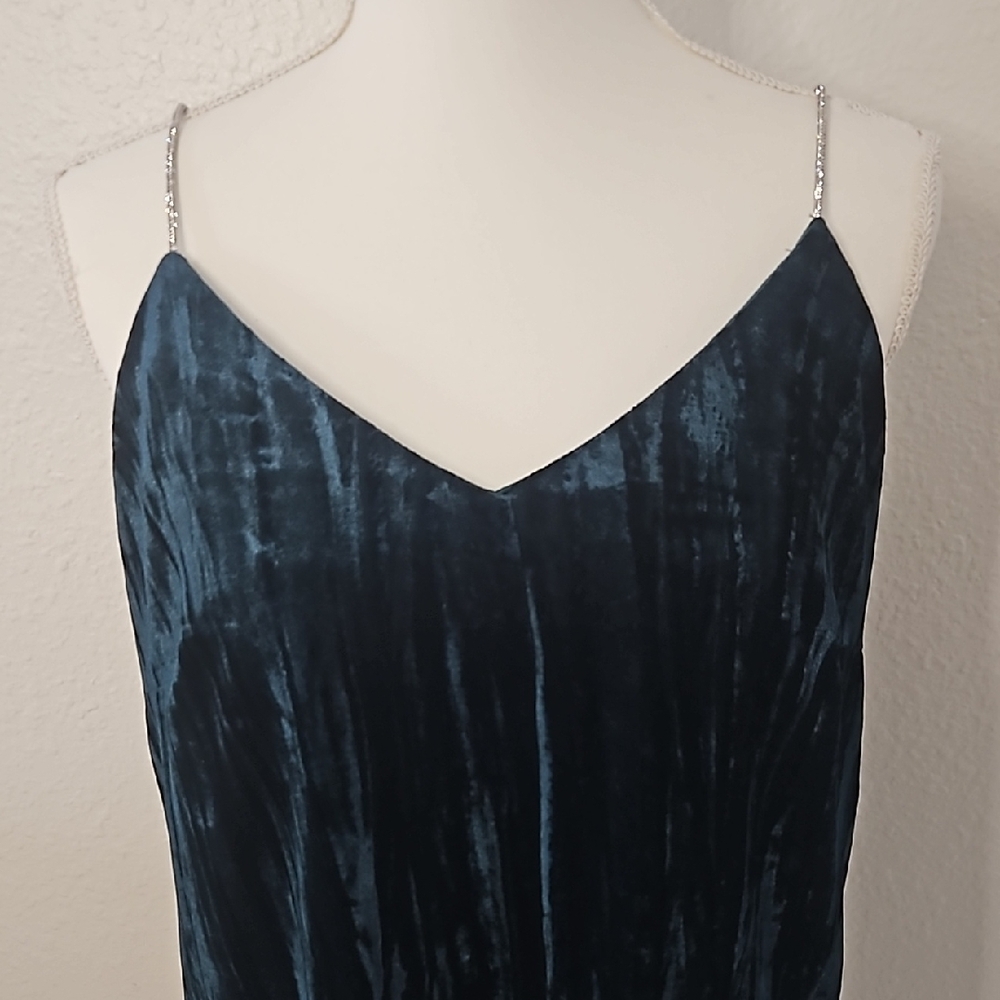 Rachel Zoe Green Fitted Spaghetti Strap V-Neck Camisole - Picture 6 of 8